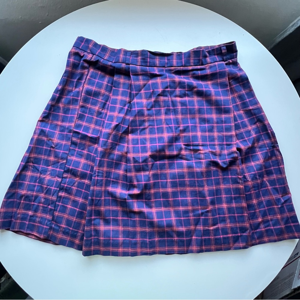 NWT! Princess Highway Nina Plaid Check Skirt in Navy/Red